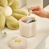 1PCS Flower Desktop Wastebasket Household Cute Mini Storage Bin Bedroom Small with Lid Large Opening Paper Basket