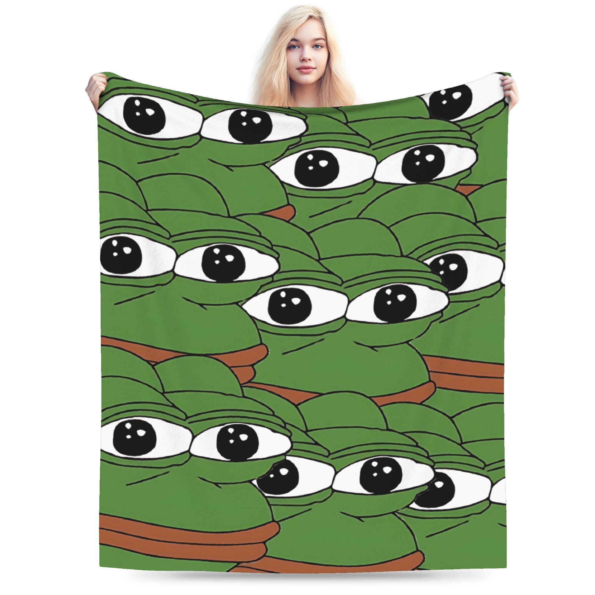 

Fancy Pepes Frog Blanket Warm Soft Pattern Plush Throw Blanket For Child Couch Chair Sofa Bed Flannel Bedspread Bed Cover 75cmx90cm