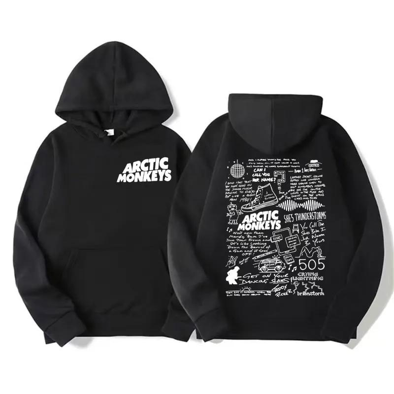 Retro Rock Arctic Monkeys Music Album Graphic Hoodies Men Vintage Oversized Hip Hop Hoodie Punk Sweatshirt Tour Double Sided