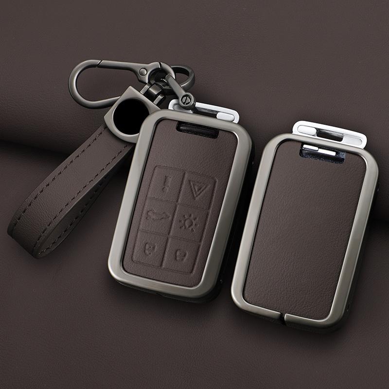 Skórzany Etui na Kluczyk Samochodowy ze Stopu Cynku 5/6 Przycisków Do Volvo Xc60 V60 S60 S80 Xc70 V40 Etui na Kluczyk Etui na Brelok do Kluczy Samochodowych