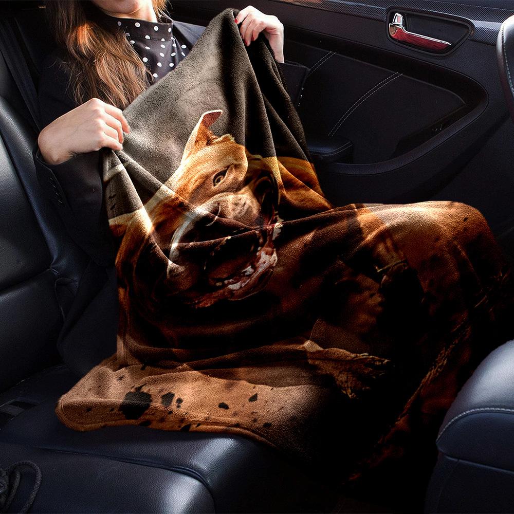 1pc dog running Throw Blanket Soft Flannel, Cozy All Season Polyester Perfect for Home, Office