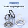 MagSafe Double Ring Magnetic Phone Stand: Strong Grip Finger Ring & Desktop Mount with Case Back Sticker