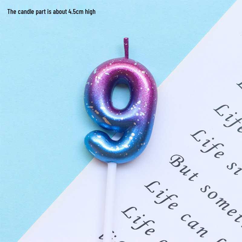 Large Rainbow Laser Number Balloons and Candles for Birthday Cakes and Party Decorations