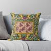 Federa Cuscino Arazzo Medievale Vintage Stampa Piatta 2D Pelle di Pesca Copricuscino da Lancio per Divano Soggiorno Decorazione Casa 45x45cm