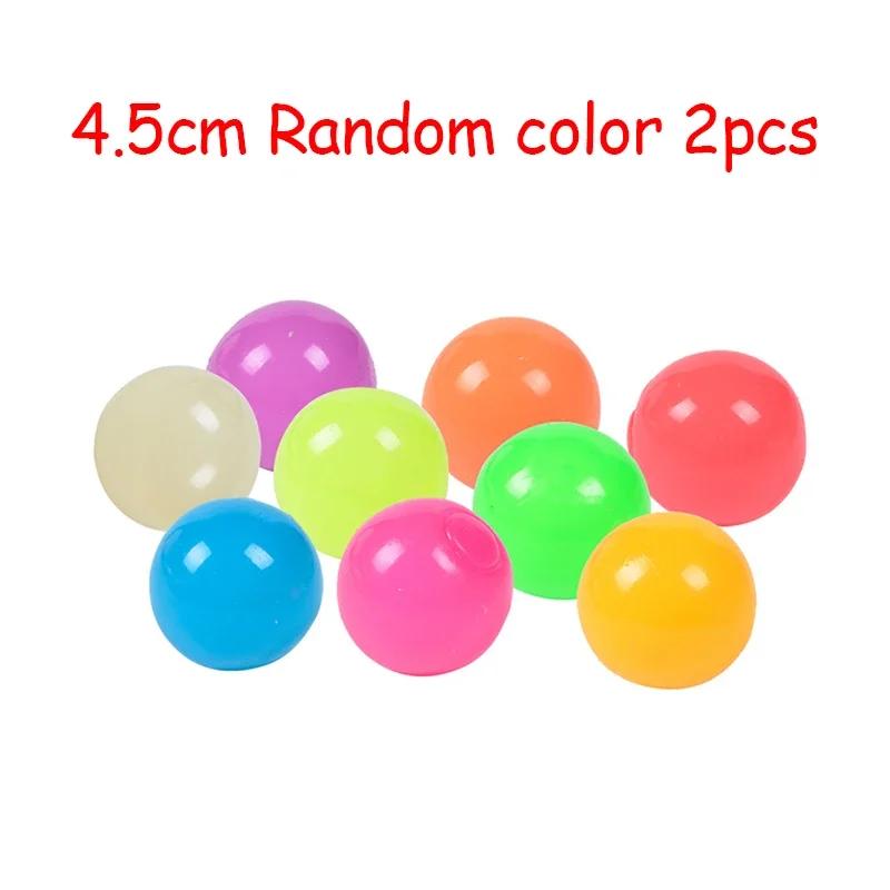 

2Pcs Luminous Sticky Target Balls Sticky Wall Decompression Vent Ball Child Sucker Toys Squeeze Stress Relief Toy For Kids Teen