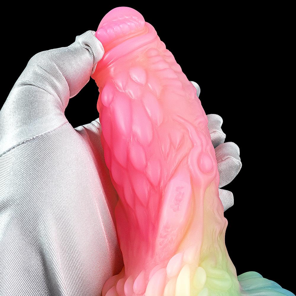 Candy Color Luminous Dildo Fluorescent Mixed Color Dildo Soft Alien Anal Plug Potřeby pro ženy pro dospělé sexuální hračky Tekuté