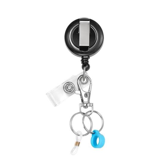 Schlüsselanhänger Dehnbarer Flexibler Schlüsselring mit Karabinerverschluss Stifthalter Leicht Kompakt Edelstahl Silikon Schlüsselkette