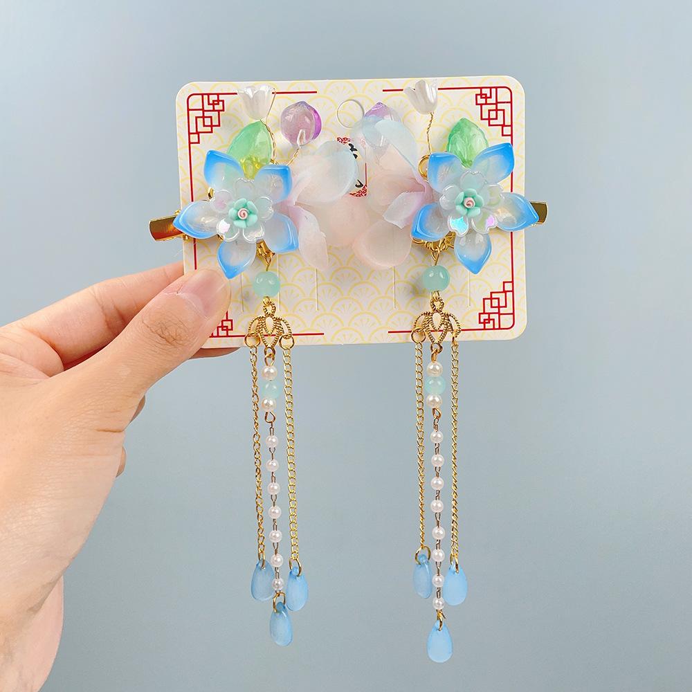 Girls' Hair Accessories Children's Ancient Style Hair Accessories Hanfu Headwear Girls' Costume Steps Swaying Tassel Hair Clips