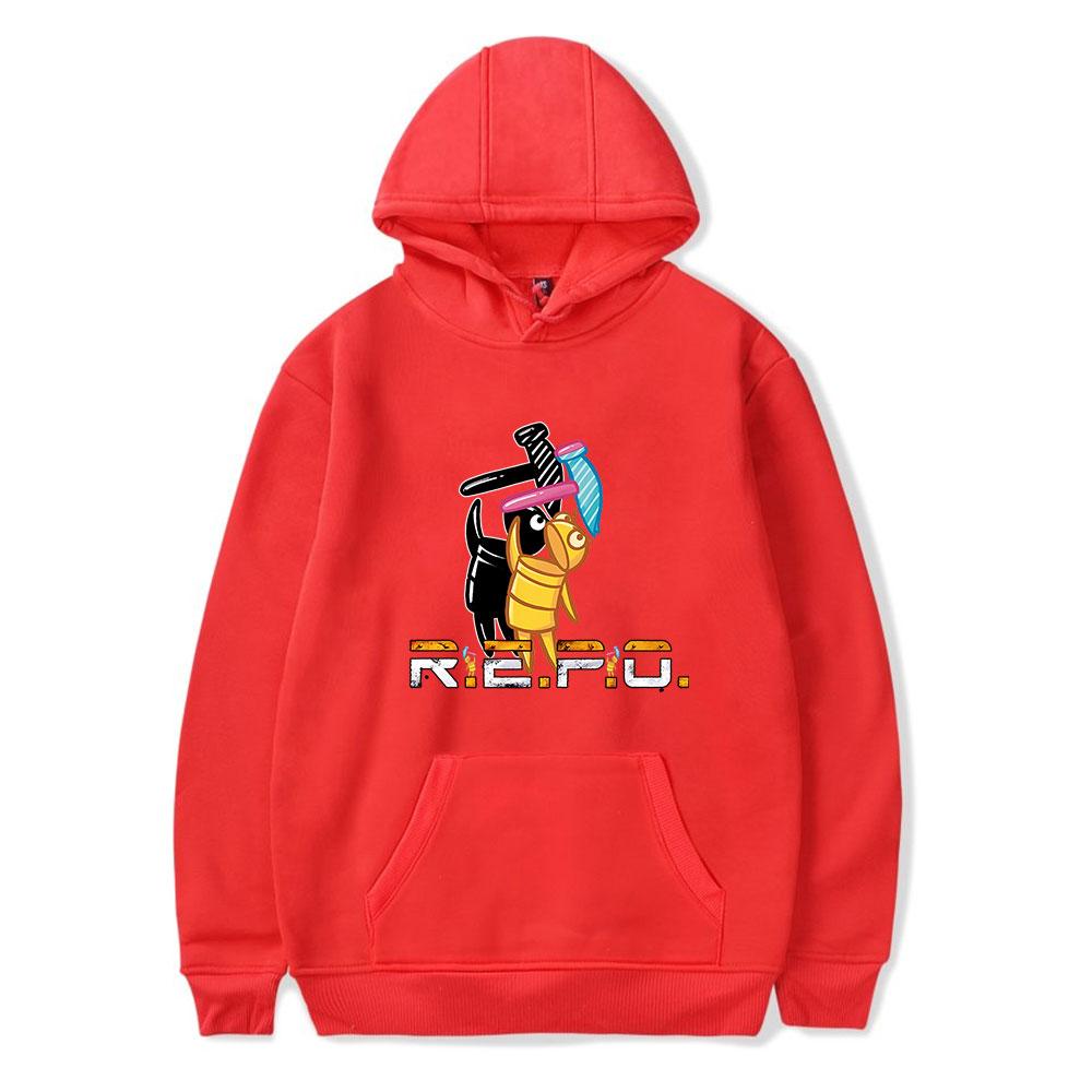 

Unisex R.E.P.O. Hoodie Sweatshirt Printed Streetwear Hoodies for Couples Men Women XXS червоний