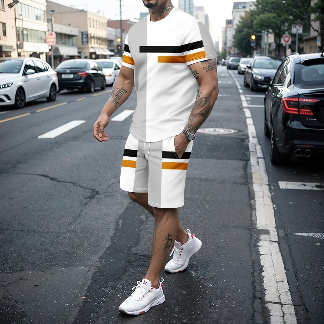 

Summer3Dline мужской повседневный комплект с короткими рукавами, футболкой с круглым вырезом и шортами. Мужской спортивный комплект уличной одежды. 6XL