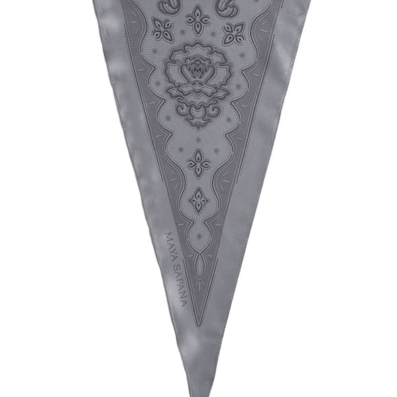 MAYA SAPANA Printed Silk Rhombus Scarf - Grey Flannel
