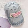Denim Retro Washed Baseball Cap With Letter Embroidery Design For Use Outdoor
