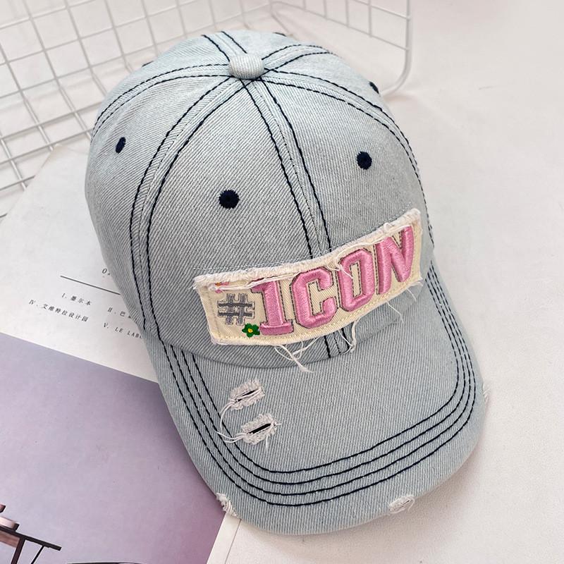 Denim Retro Washed Baseball Cap With Letter Embroidery Design For Use Outdoor