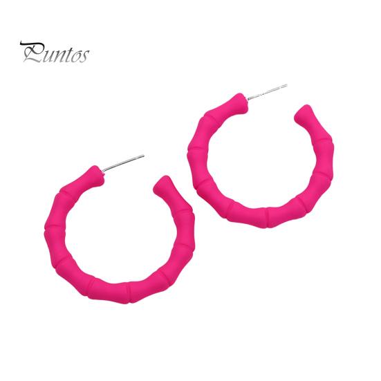 1 Pair Women Single Hoop Earrings Fashion Sweet Style Candy-Colored Acrylic Circle Earrings Holiday Party Dress Ear Jewelry Accessories Birthday