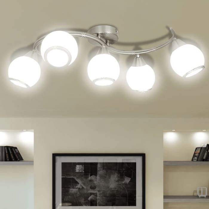 Ceiling Light with Glass Shade 5 E14 Bulbs 240987