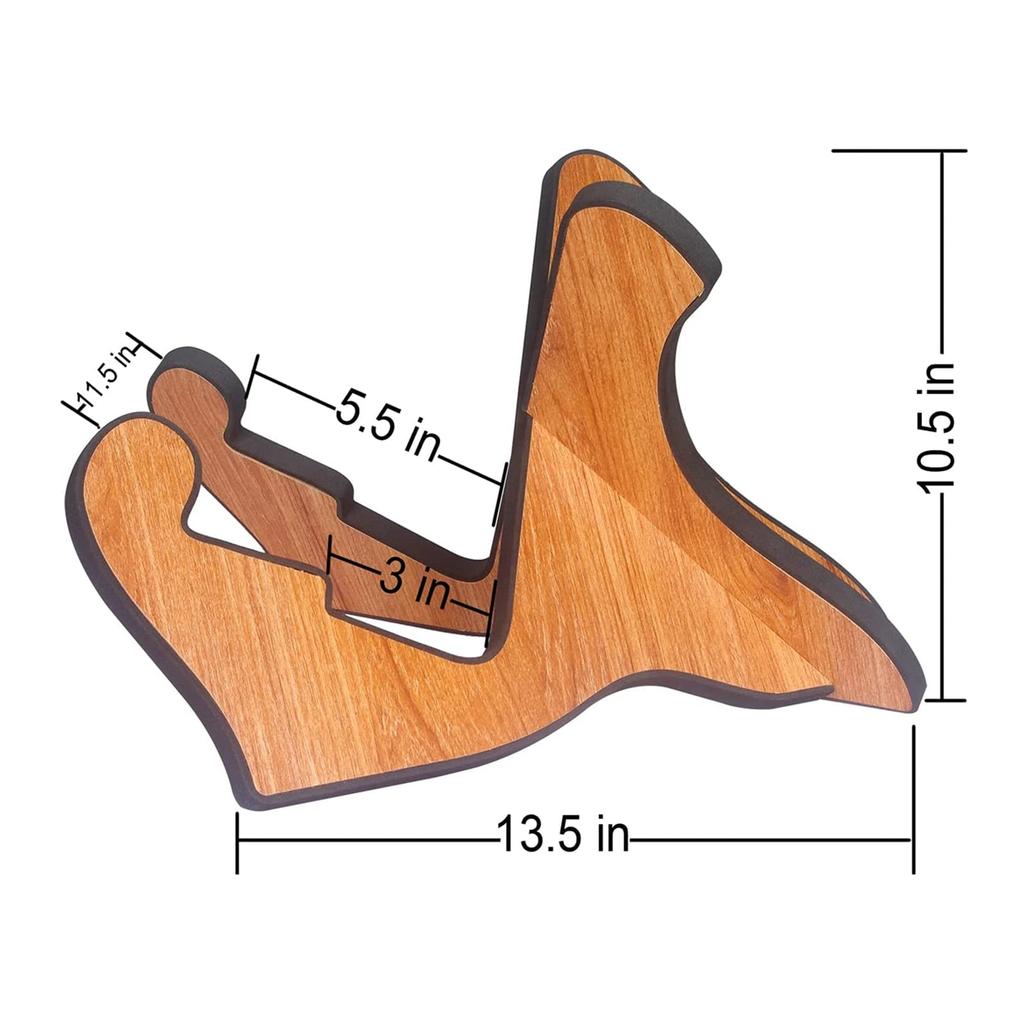 Miwayer Guitar Stand, Thick Wood, Universal 0.12" Soft Leather, Safe, Non-Slip, Portable, with Strings, Wooden Guitar Rack for Acoustic, Classical,