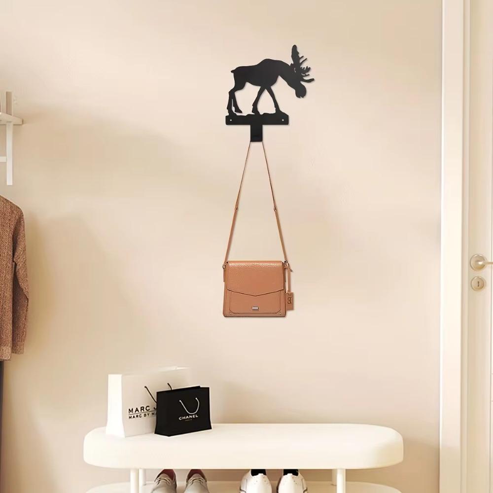 Metal Moose Key Hooks - Multi-Purpose Wall Hooks for Clothes, Bags and Keys, Aesthetic Room Decor Wall Hanging