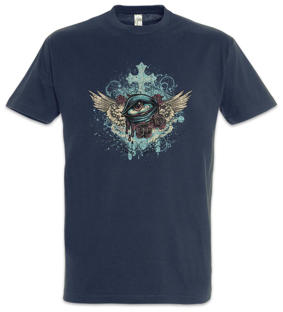 Winged Eye With Roses T-Shirt Mens Womens Tees Top Tattoo Tattooist Flower Flowers Rose