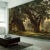 Ancient tree landscape tapestry, retro oil painting wall hanging, Bohemian home art decoration, living room and bedroom tapestry