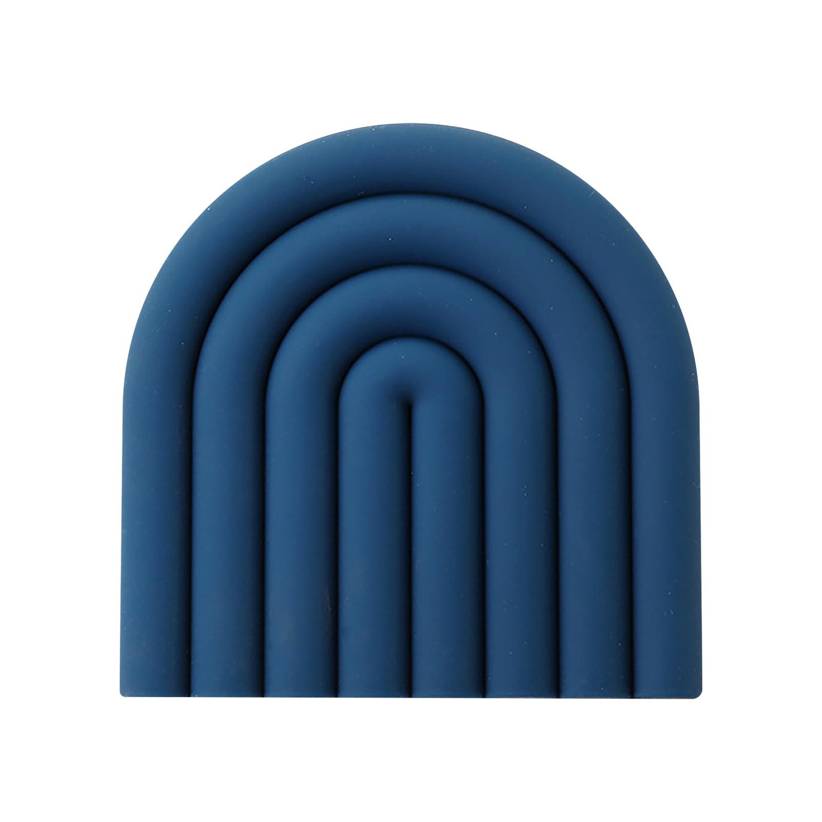 

Силиконовый коврик для горшка, изоляционный коврик, коврик для миски, коврик для столовых приборов, коврик для тарелки, силиконовый коврик, обеденный стол, домашний Радужный коврик One Size синий