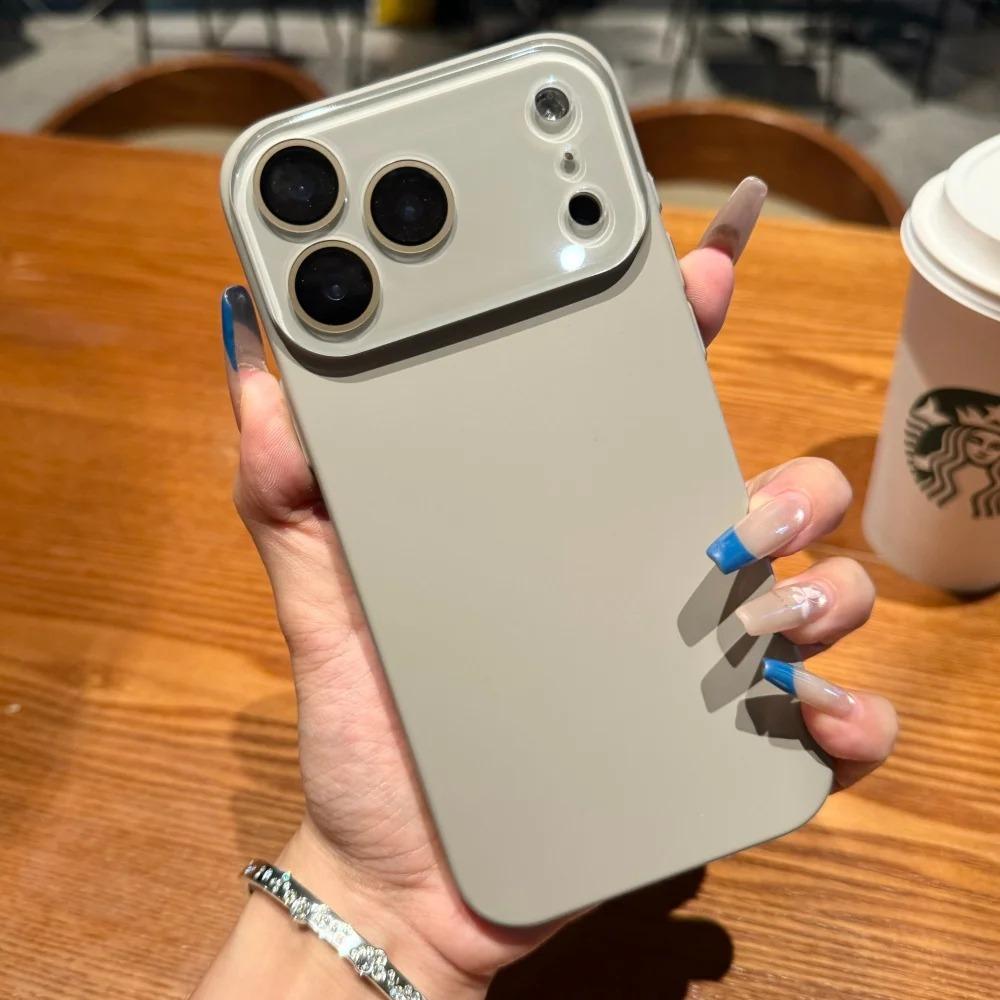 Luxury Full Glass Camera Lens Protection Matte Phone Case For iPhone 17 16 15 14 Plus 13 12 Pro Max 17Pro Air Shockproof Cover