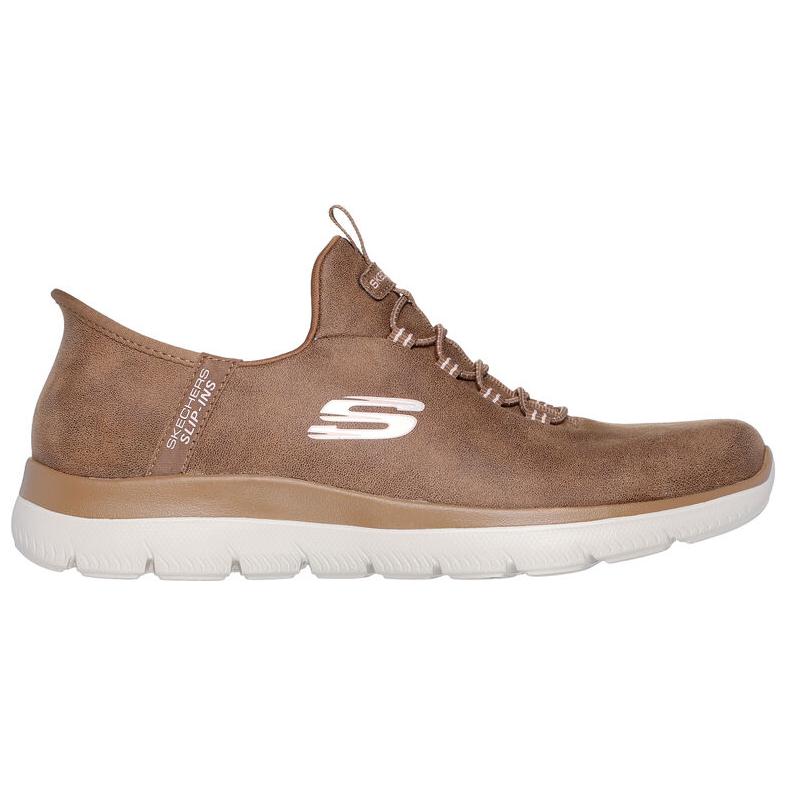 Skechers Slip-Ons Comfortable Versatile Low-Top Casual Shoes Women Sneakers Camel-Brown 150254-CML