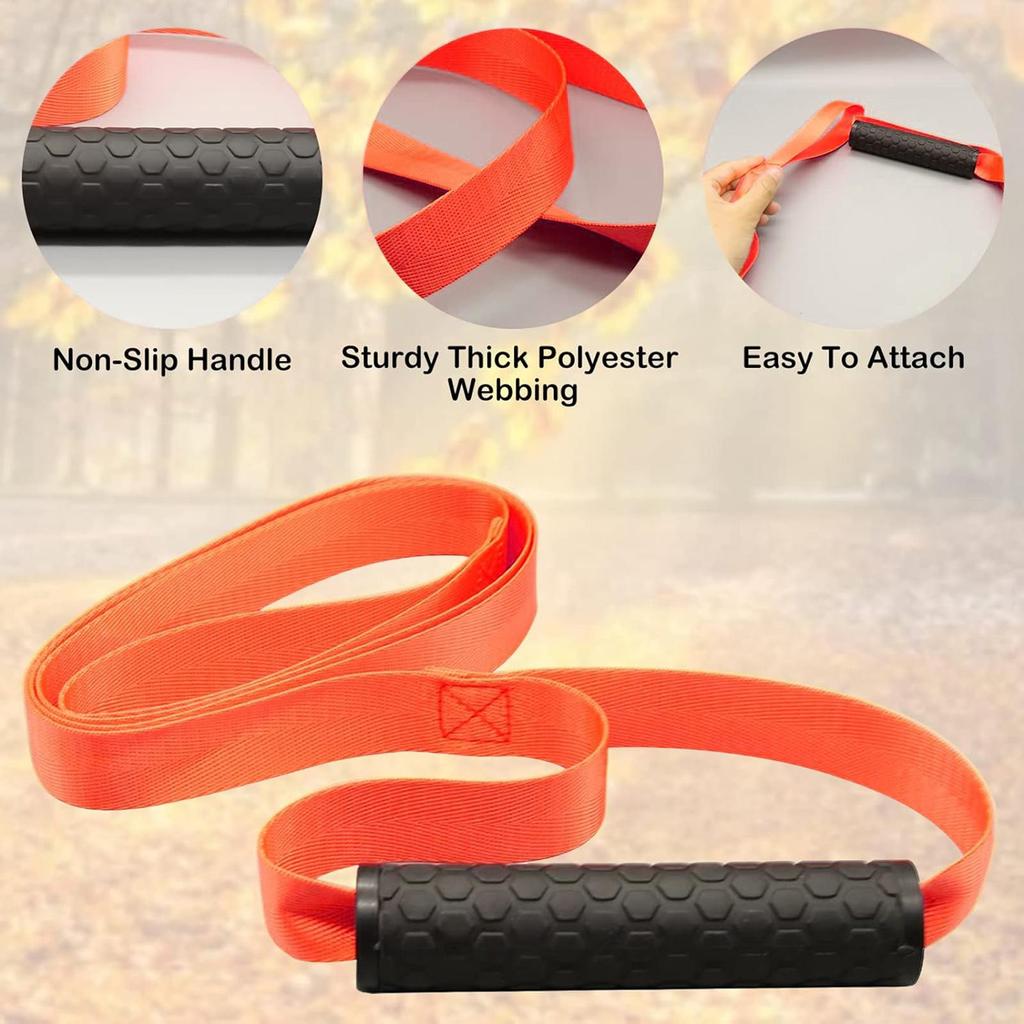 Deer Dragging Rope with Handle Hunting Deer Belt Multi-Purpose Folding Pulling Strap Pull Rope Accessories for Outdoor Heavy