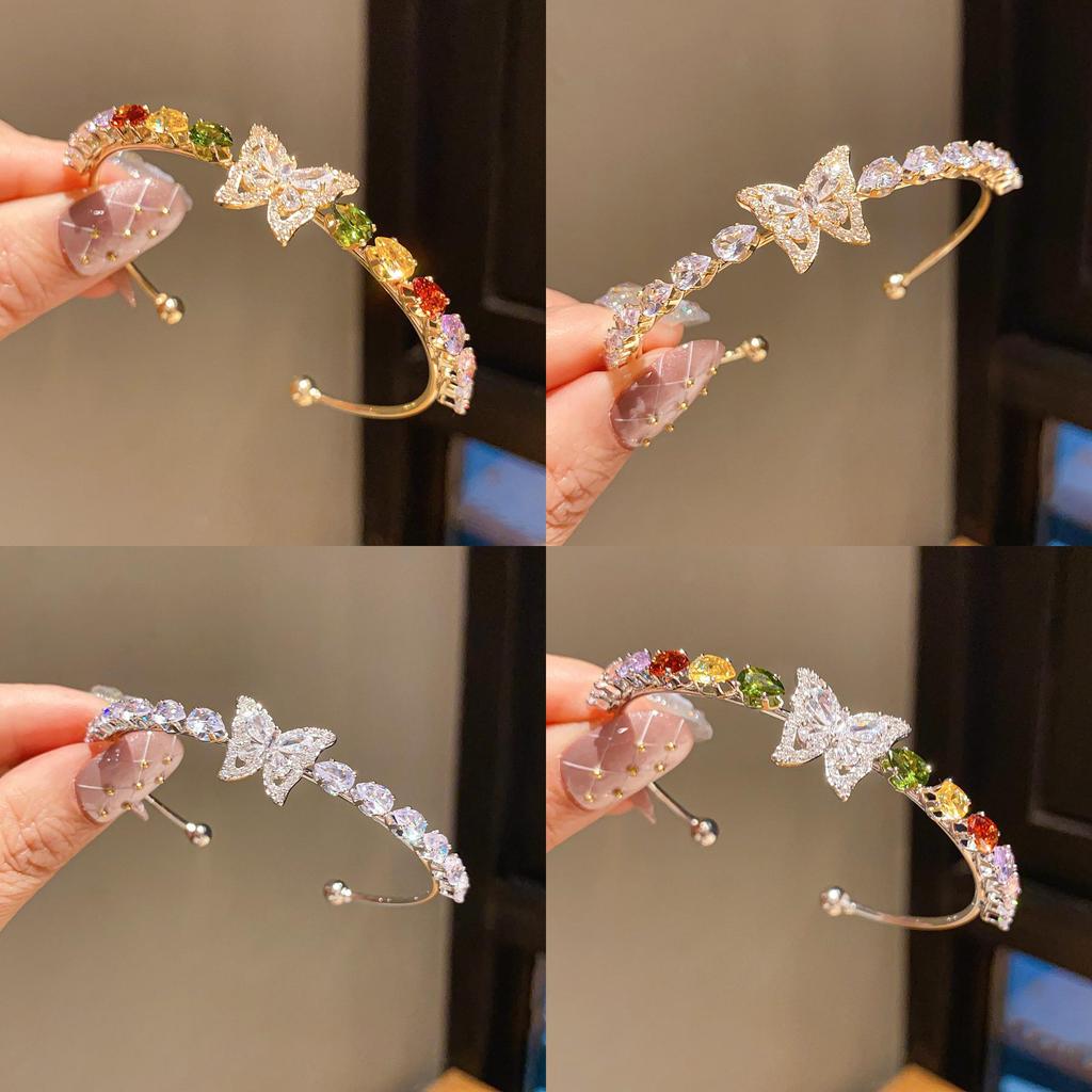 Fashion Butterfly Jewelry Bracelet With Zircon Stones For Elegant Women
