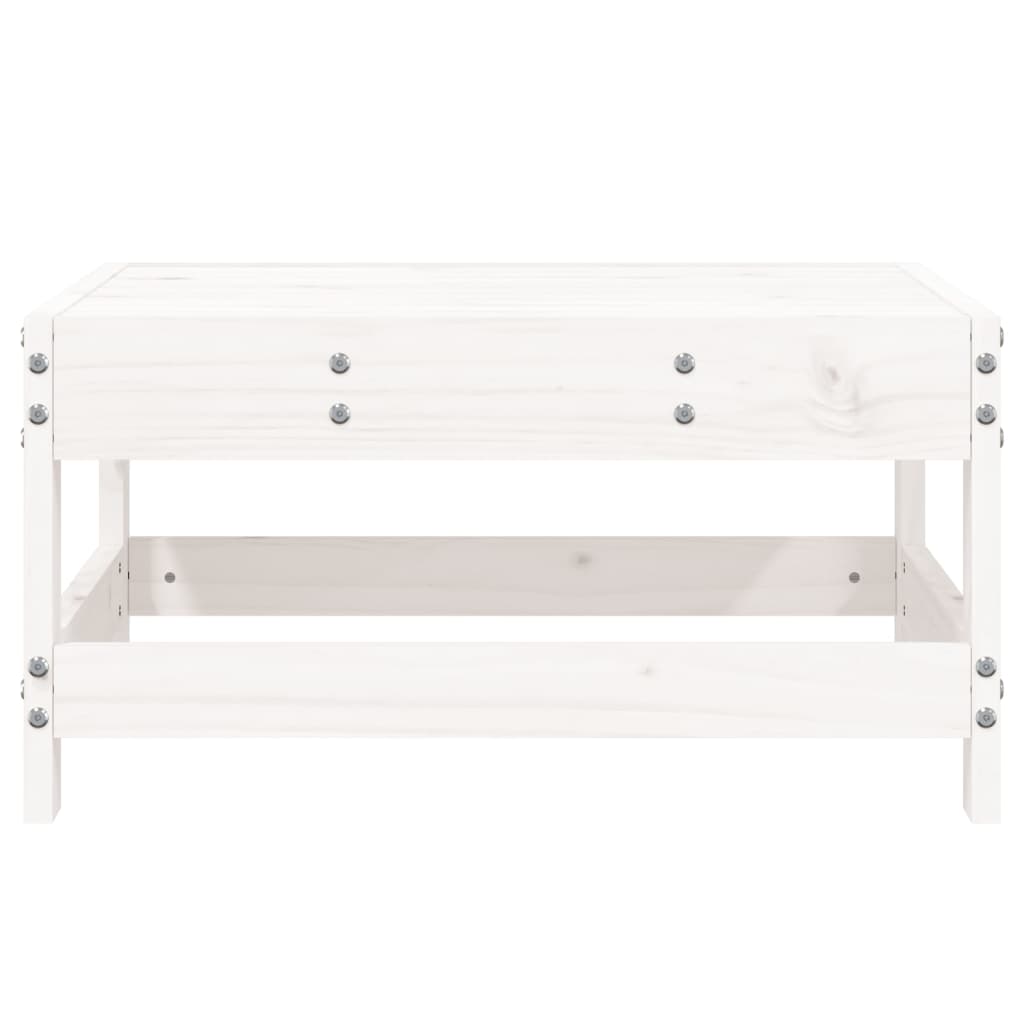 Garden Stool White Solid Pine Wood