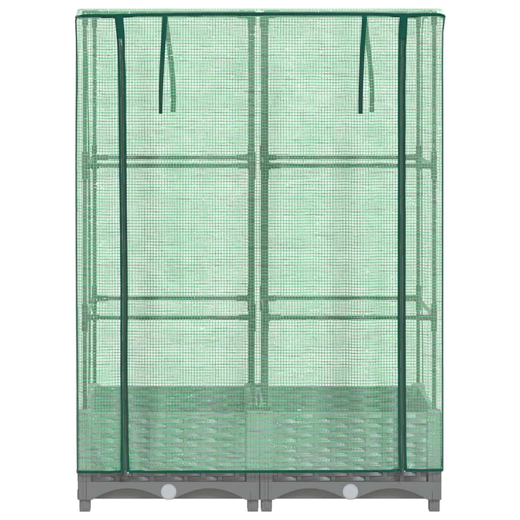 Vidaxl Raised Planter With Greenhouse, Rattan Look, 80X40X123 Cm