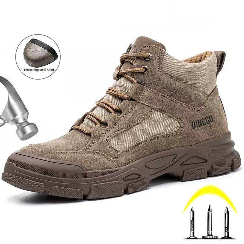Indestructible Safety Boots Shoes Men Puncture-Proof Work Shoes Steel Toe Work Boots Men Anti-Slip Safety Shoes Footwear Male