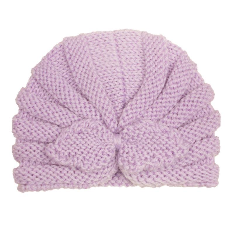 Autumn and winter new children's wool rabbit ear hat, baby solid color knitted wool hat, baby hat