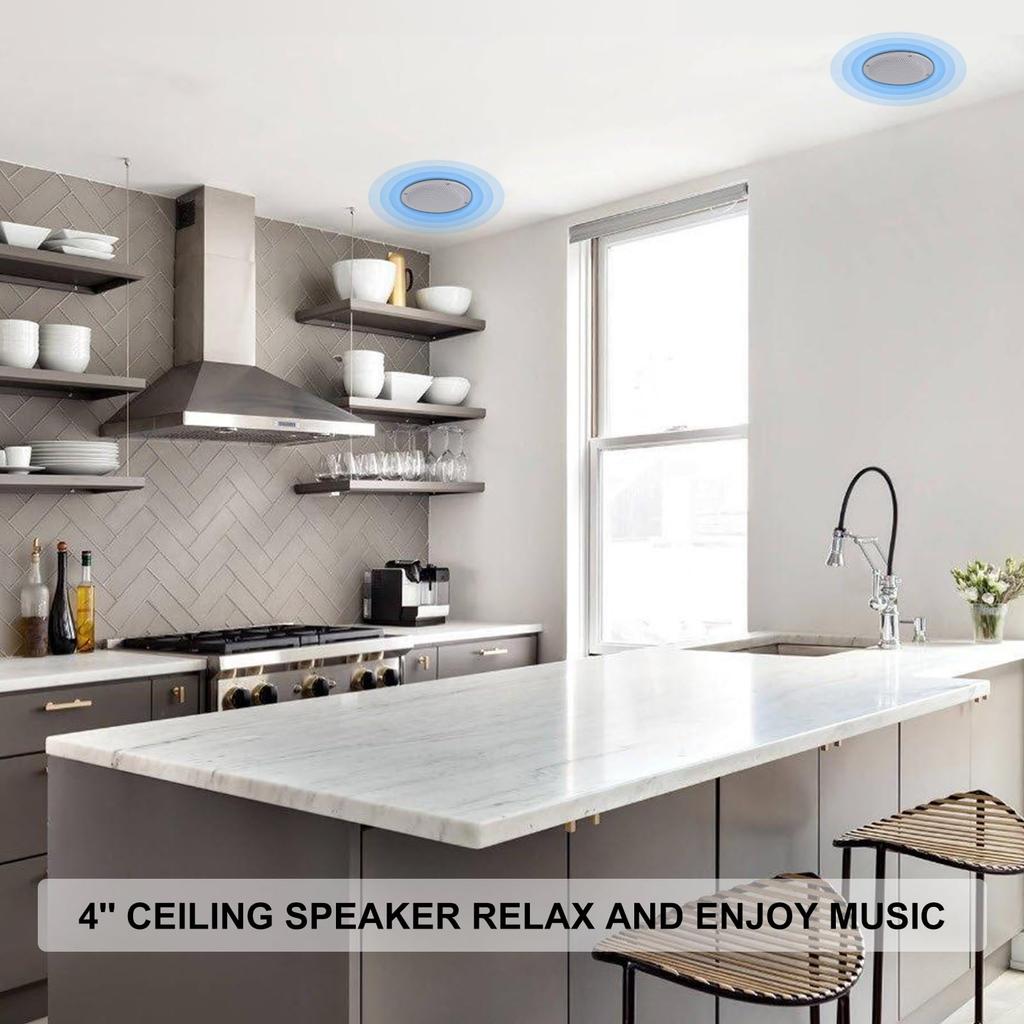 Herdio 4" Sistema de Sonido Estéreo Marino Impermeable para Exterior con 160 Vatios de Potencia, Manejo