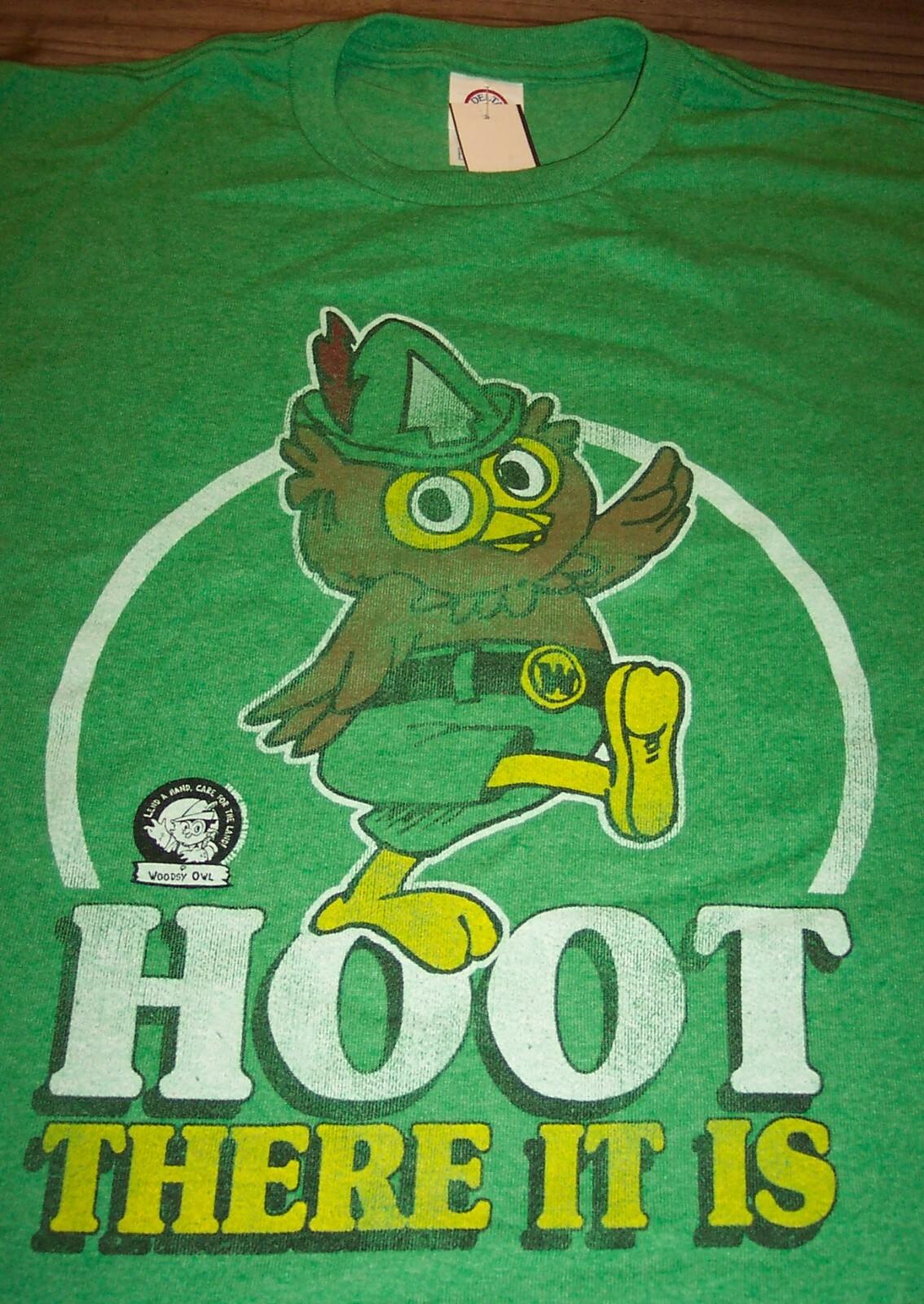 VINTAGE STYLE WOODSY OWL T-shirt SMALL 80 Don t Pollute NEW w TAG XXL