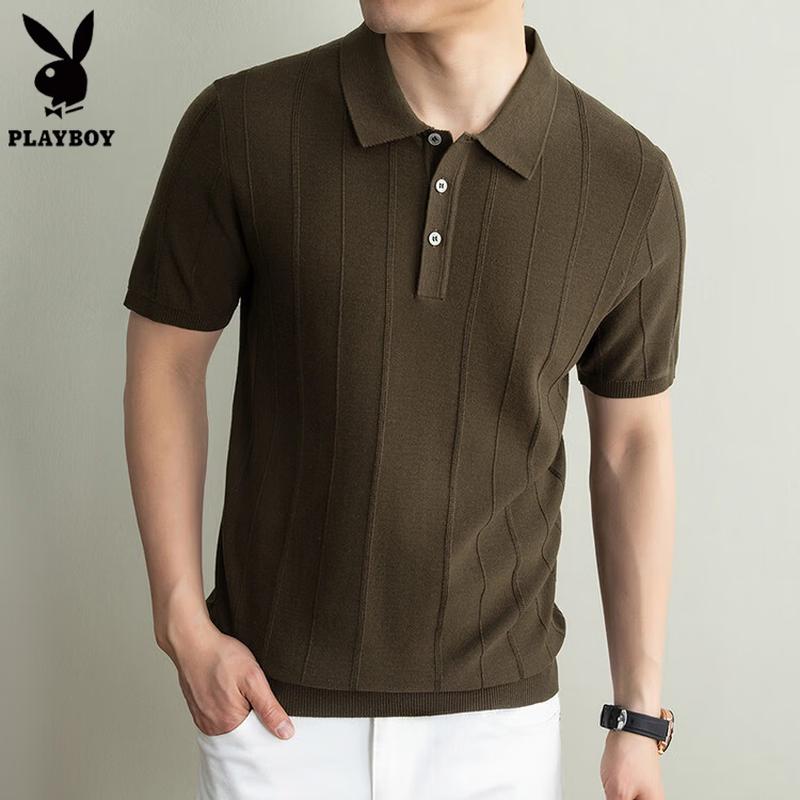 PLAYBOY Men s Linen Blend Quick-Dry Polo Shirt 170/L