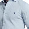 Polo Ralph Lauren Jacquard-Textured Mesh Shirt With Buttoned Collar And Logo Print Men Shirts Light-Blue 710899073-002