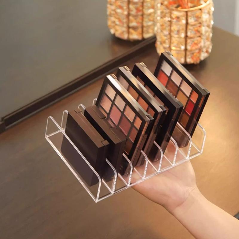 7-Fächer Kosmetik-Organizer Schreibtisch Lidschatten-Palette Display-Box Make-up Rouge Kosmetik-Regal Make-up-Werkzeuge Aufbewahrungshalter