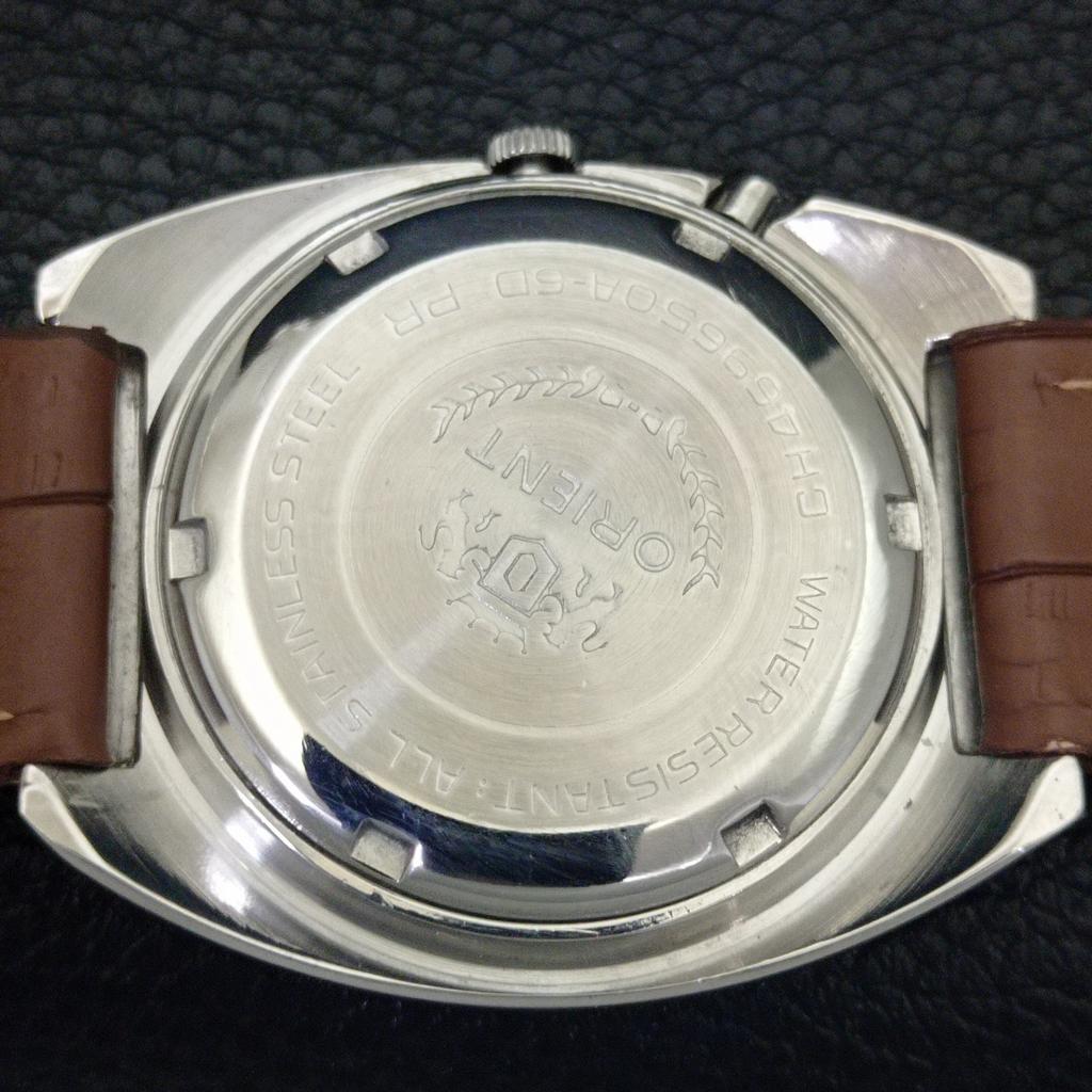 JAPAN VINTAGE ORIENT CRYSTAL AUTOMATIC 46943 MENS CREAM DIAL WATCH A703411-1 R213c-a703411