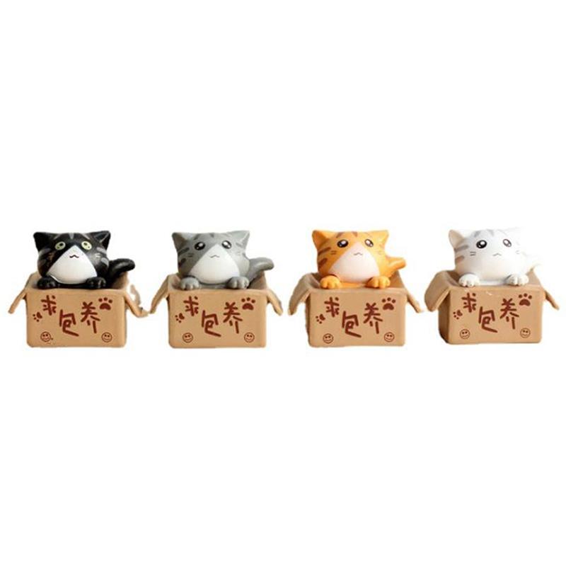 1Pc/Set Cute Mini Garden Kitten Ornament Cat Miniature Figurines Home Room Decor