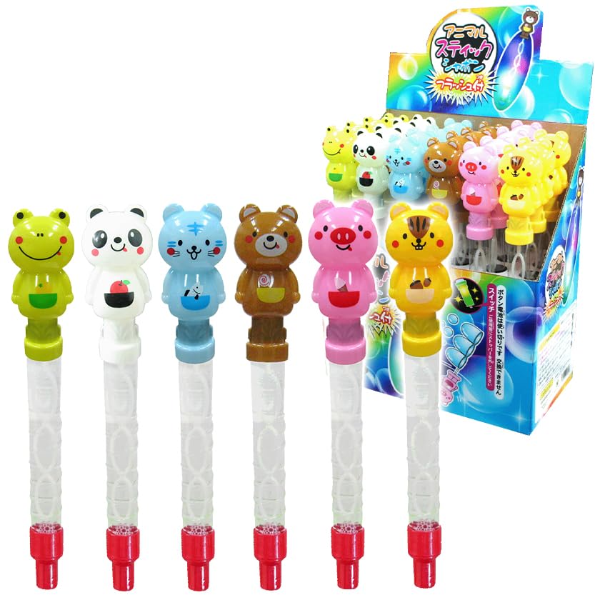 

Палочка с животными, пузыри, вспышка, 6 видов x 4, всего в коробке, подходит для веселья на день рождения, уход за детьми раннего возраста, включает пузыри, подходит для возраста 6 и