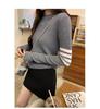 Wool Slim Fit Striped Knit Top for Women - Autumn Winter 2024