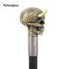 Yellow Horn Cattle Resin Skull Head Walking Cane Fashion Decorative Steel Stick Gentleman Skull Performance Stage Cane 93cm