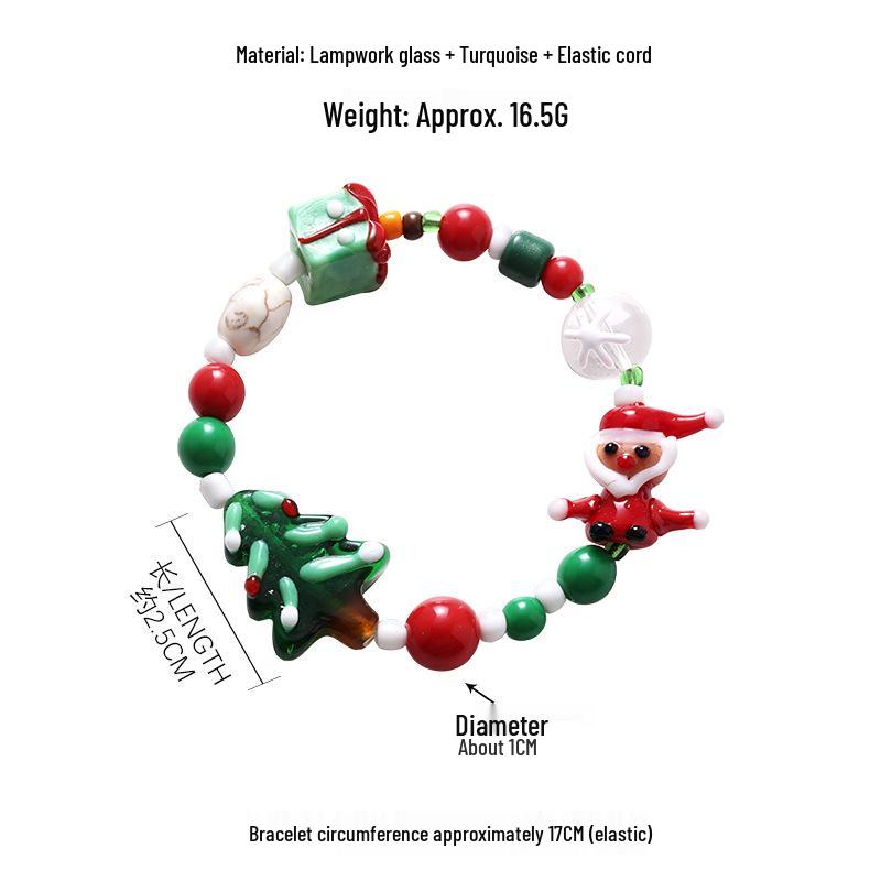 Charming Santa Claus Christmas Beaded Women s Bracelet