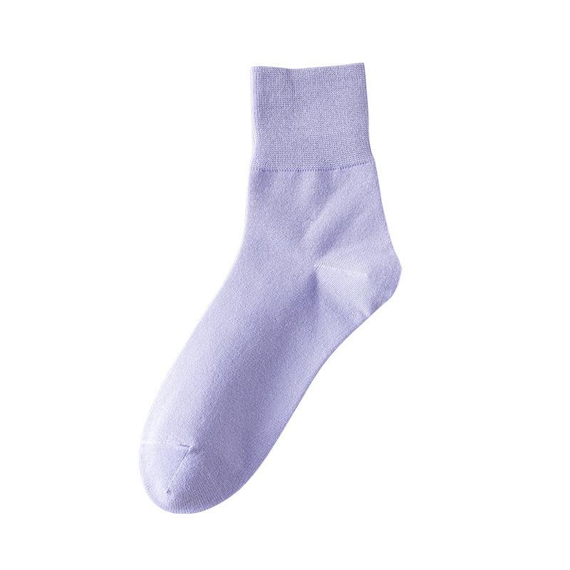 Damen 100% Baumwolle Mid-Tube Socken - Antibakteriell, Deodorant, Unifarben für alle Jahreszeiten
