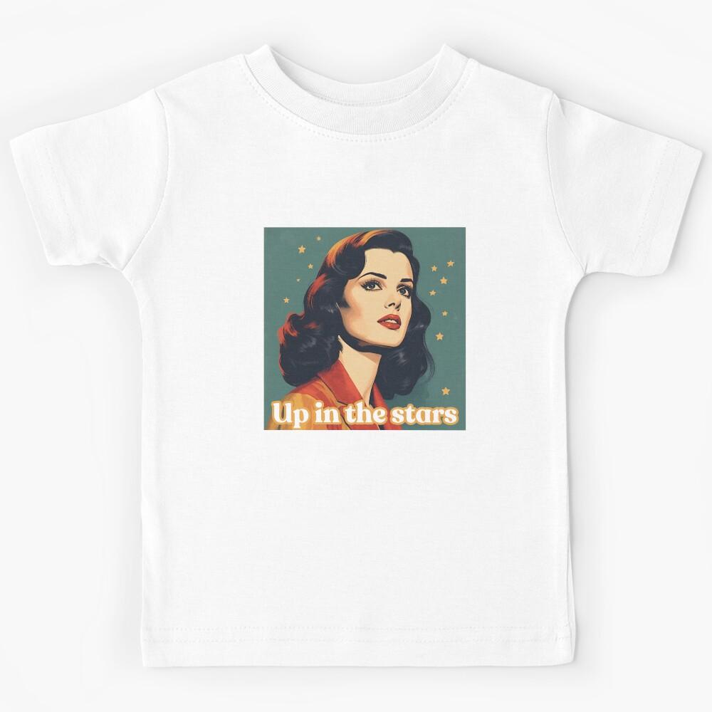 Vintage Pretty Retro Girl Up in the Stars Kids T-Shirt 120