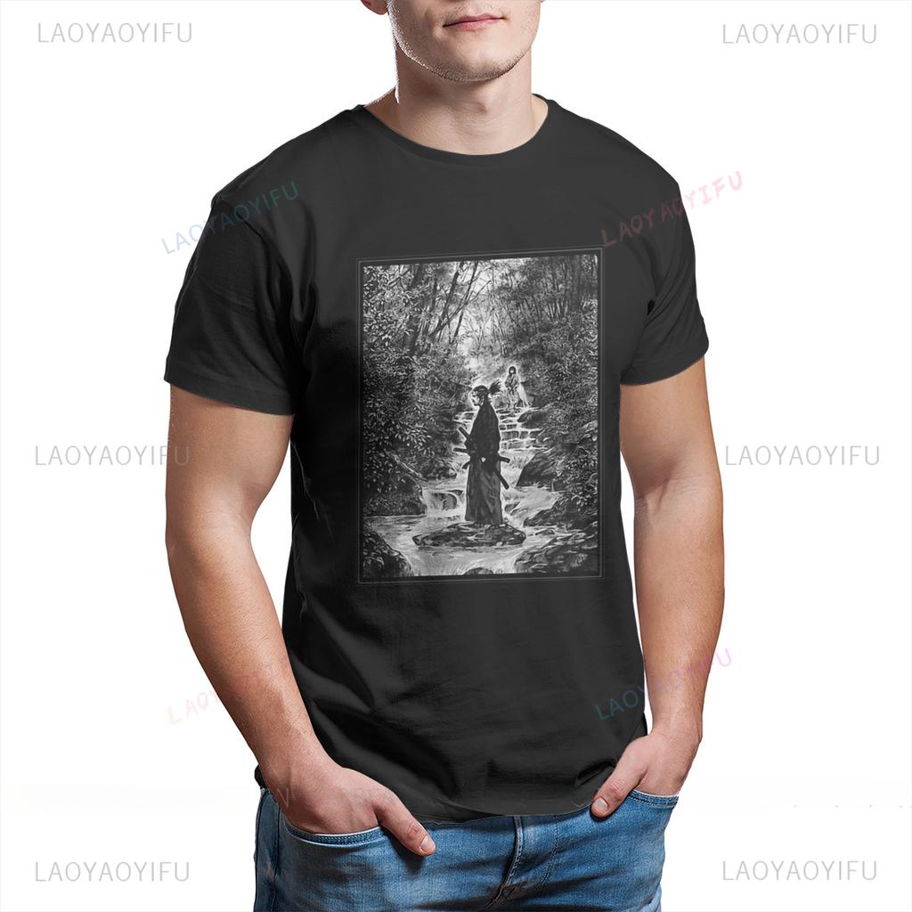 Anime Vagabond Miyamoto Musashi Sasaki Kojiro Manga Herren T-Shirt Cooles Mode T-Shirt Frau Grafik Streetwear Hipster