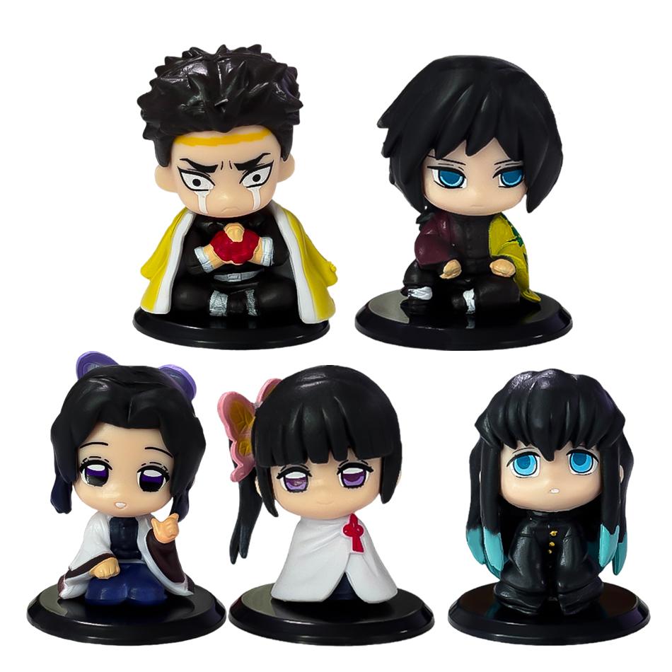 5-10pcs Set Demon Slayer Q Version Sitting Ghost Doll Tanjiro Nidouzi Inosuke kid Halloween/Christmas gifts