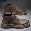Martin Boots Men's Shoes Leather 2 New Autumn and Winter High-top Lace-free Casual Sports Retro