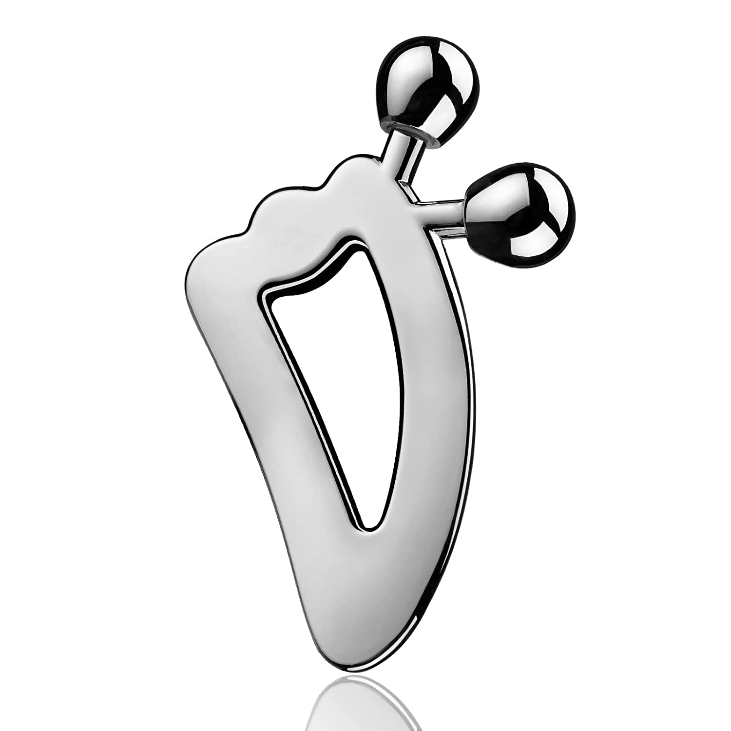 

Gua Sha Massage Tool with Roller Ball Scraper Facial Massage Gua Sha Tool Body Massage Roller Face Lift Skin Tightening Tools серебряный