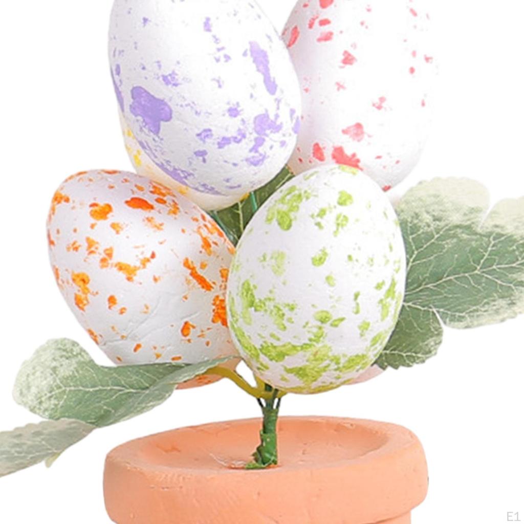 Easter Decoration Egg ,Foam Vase Desktop Ornament ,Artificial Flower Bouquet for Table